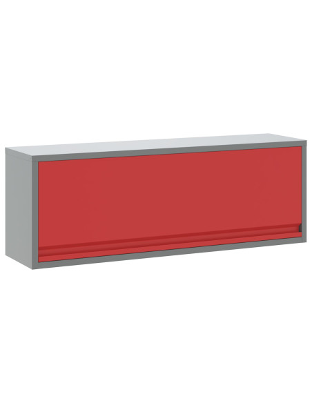 Armadio per utensili da parete  con porta a sollevamento a gas, Rosso, 100x25x35 cm