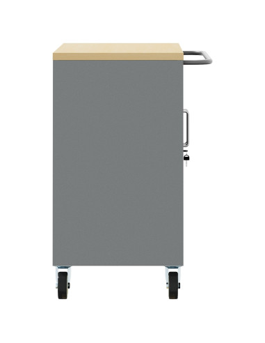 Banco da lavoro con lo scaffale Nero e Grigio 75 x 45 x 85 cm