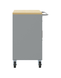 Banco da lavoro con cassetto Nero e Grigio 75 x 45 x 85 cm 2