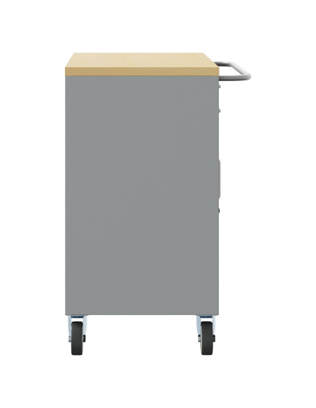 Armadio per Attrezzi con Ruote e Serretta Nero 75x45x85 cm in Acciaio