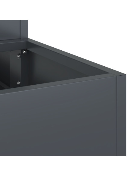 Vaso da giardino Antracite 90 x 90 x 35 cm