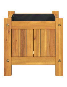 Fioriera Giardino con Rivestimento 31x31x30 cm Massello Acacia