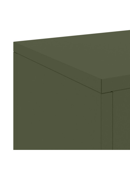 Supporti per Piante da Esterno Pilastro 2 pz Verde Oliva 24x24x75 cm Acciaio