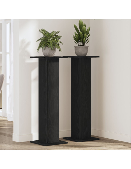 Supporto per Piante  2 pz Nero Rovere 30x30x95 cm Legno Ingegnerizzato