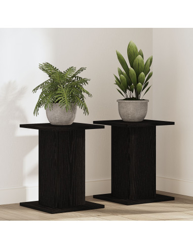 Supporto per piante 2 pcs Rovere Nero 30 x 30 x 40 cm