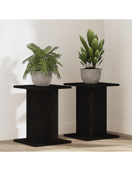Supporto per piante 2 pcs Rovere Nero 30 x 30 x 40 cm