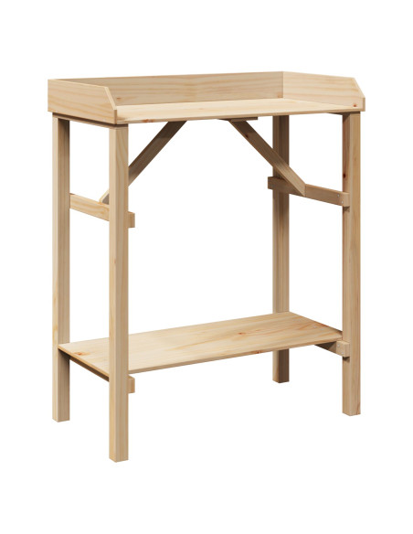 Tavolo da giardinaggio 75x40x90 cm in legno massello di pino