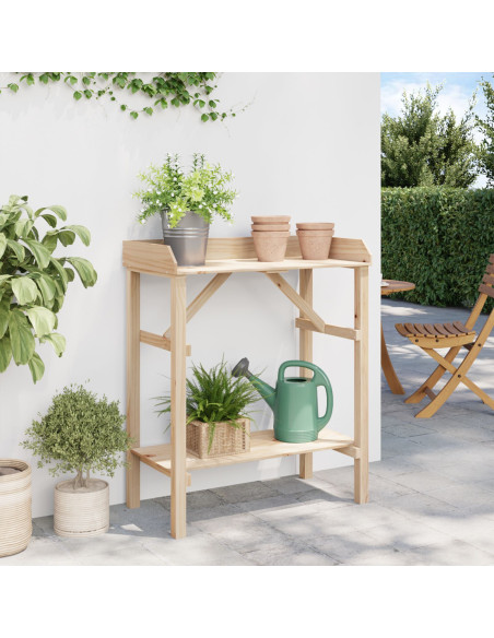 Tavolo da giardinaggio 75x40x90 cm in legno massello di pino