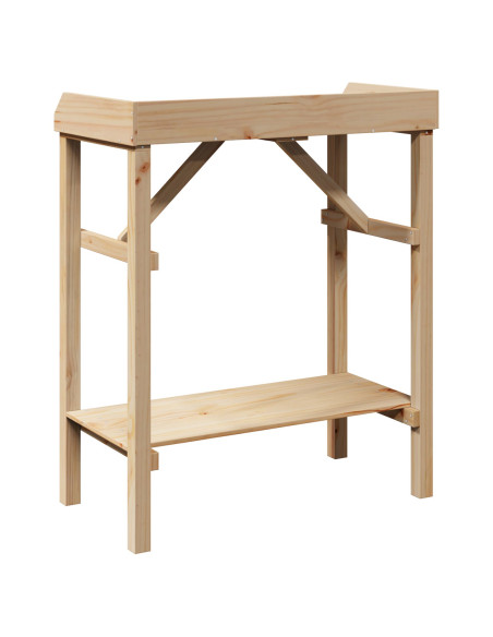 Tavolo da giardinaggio 75x40x90 cm in legno massello di pino