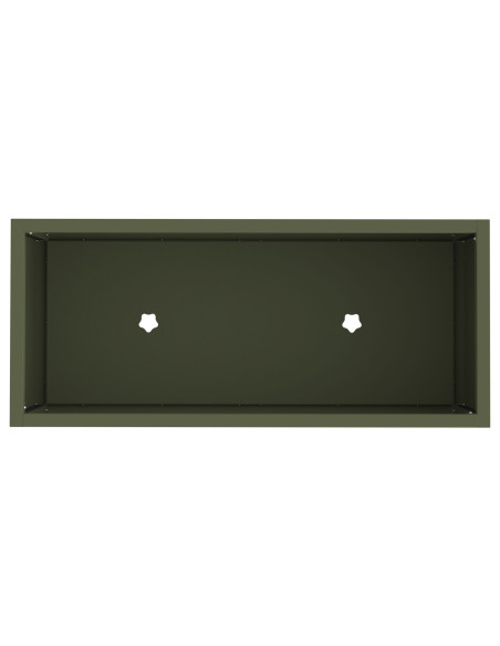 Pianterro da Giardino rialzato  60x26x45 cm Verde Oliva Acciaio