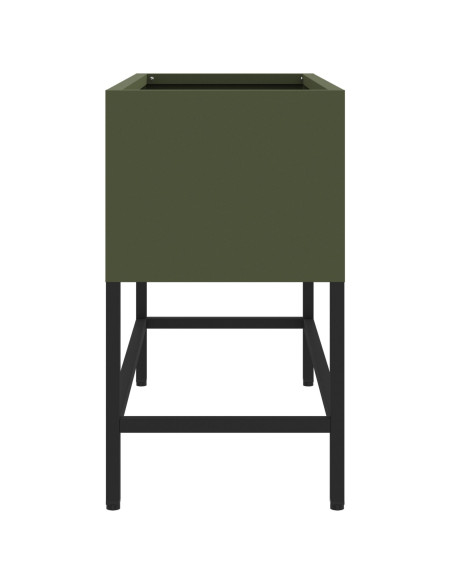 Pianterro da Giardino rialzato  60x26x45 cm Verde Oliva Acciaio