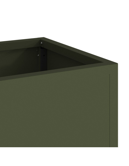 Pianterro da Giardino rialzato  60x26x45 cm Verde Oliva Acciaio