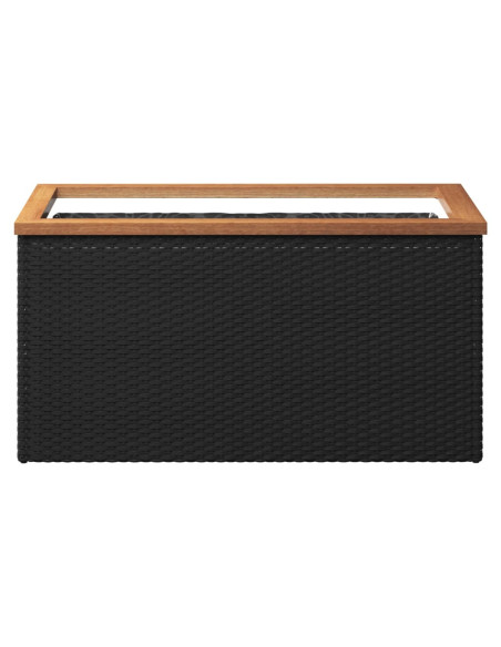 Fioriera Nera 80x40x40 cm in Polyrattan
