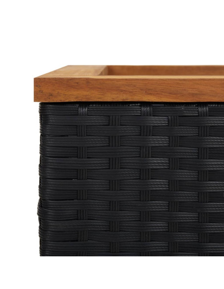 Fioriera Nera 80x40x40 cm in Polyrattan