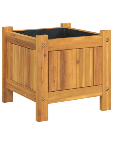 Fioriera Giardino con Rivestimento 31x31x30 cm Massello Acacia