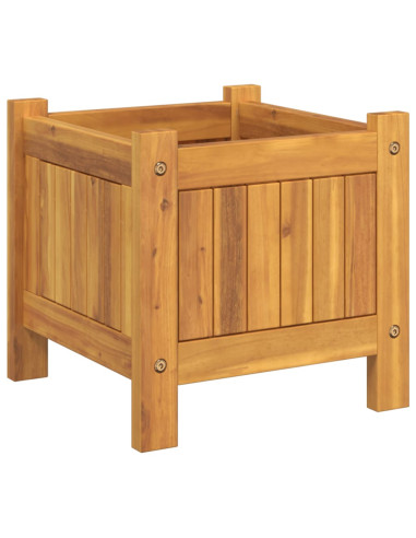 Fioriera Giardino con Rivestimento 31x31x30 cm Massello Acacia