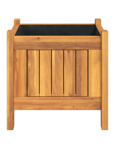 Fioriera Giardino con Rivestimento 31x31x30 cm Massello Acacia