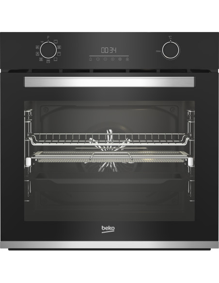 Beko b300 Forno Multifunzione BBIMA13302BMPE Pirolitico con AirFry, , 9 Funzioni, A+, Cristallo Nero e Inox