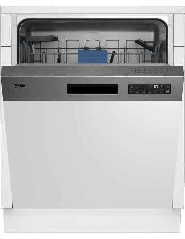 Beko b300 Lavastoviglie 60cm semi-integrata con cruscotto Inox, Classe D, 45 dBA