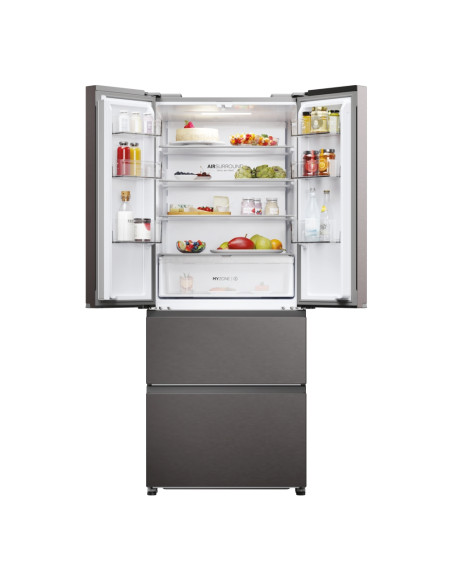 Haier HFR3718ENMD frigorifero side-by-side Libera installazione 402 L E Acciaio inox