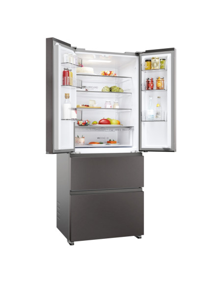 Haier HFR3718ENMD frigorifero side-by-side Libera installazione 402 L E Acciaio inox