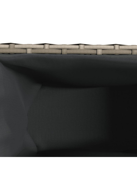 Fioriere da Giardino con 3 Vasi Grigie 105x30x32 cm Polyrattan