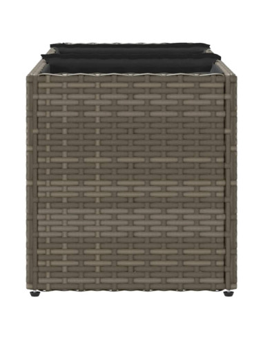 Fioriere da Giardino con 3 Vasi Grigie 105x30x32 cm Polyrattan