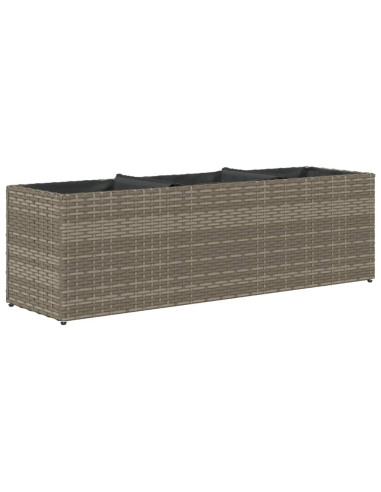 Fioriere da Giardino con 3 Vasi Grigie 105x30x32 cm Polyrattan