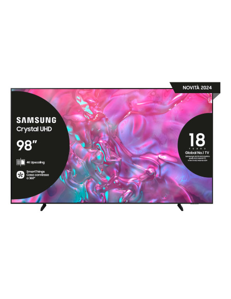 Samsung TV Crystal UHD 4K 98” UE98DU9070UXZT Smart TV Wi-Fi Graphite Black 2024, Processore Crystal 4K, 4K Upscaling, Slim Loo