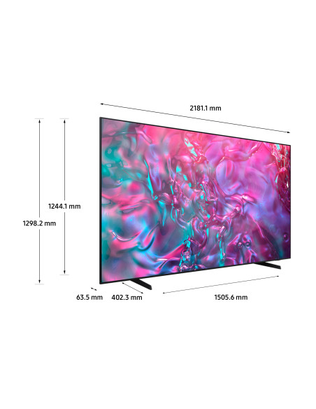 Samsung TV Crystal UHD 4K 98” UE98DU9070UXZT Smart TV Wi-Fi Graphite Black 2024, Processore Crystal 4K, 4K Upscaling, Slim Loo