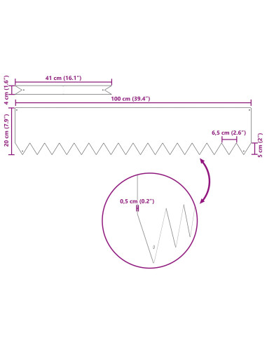 Bordura per Prato 50 pcs Antracite 100 x 0.05 x 20 cm