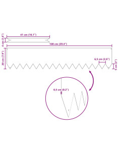 Bordura per Prato 50 pcs Nero 100 x 0.05 x 20 cm 2