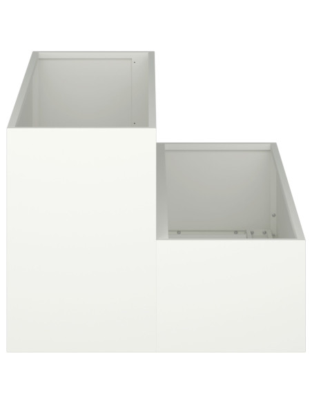 Fioriera da Giardino a 2 Piani 100x60x45 cm Acciaio Bianco