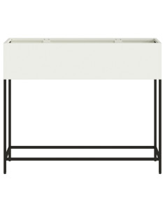 Vaso da Giardino Rialzato Bianco 100 x 26 x 82 cm Acciaio