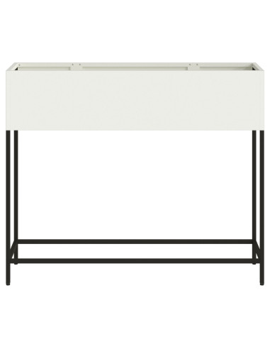 Vaso da Giardino Rialzato Bianco 100 x 26 x 82 cm Acciaio