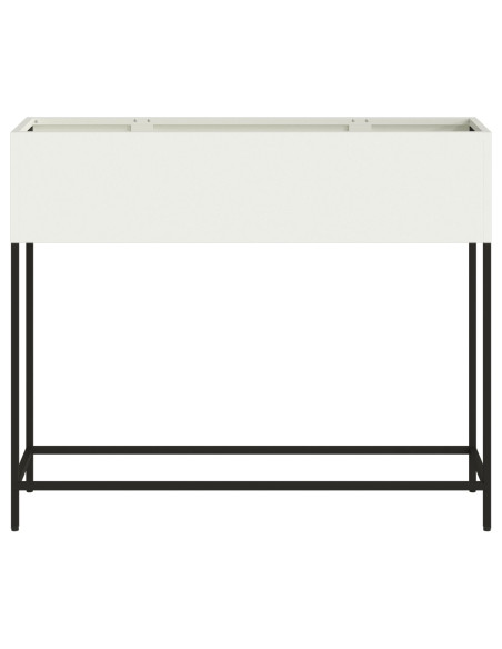 Vaso da Giardino Rialzato Bianco 100 x 26 x 82 cm Acciaio