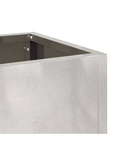 Vaso da Giardino Rialzato Argento 100 x 26 x 82 cm