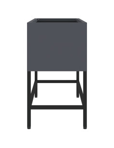 Vaso da Giardino Rialzato Antracite 60 x 26 x 45 cm Acciaio