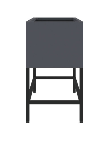 Vaso da Giardino Rialzato Antracite 60 x 26 x 45 cm Acciaio
