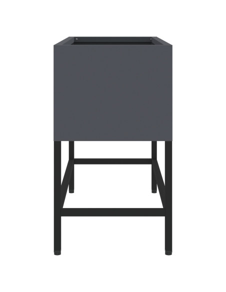 Vaso da Giardino Rialzato Antracite 60 x 26 x 45 cm Acciaio