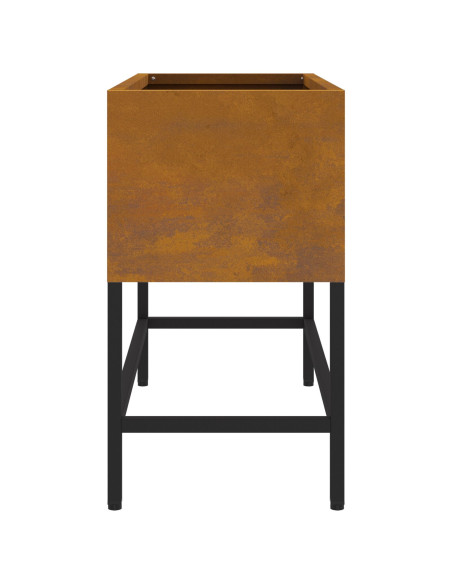 Fioriera rialzata 60x26x45 cm in acciaio resistente alle intemperie