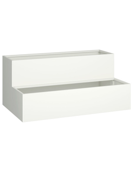 Fioriera da Giardino a 2 Piani 100x60x45 cm Acciaio Bianco