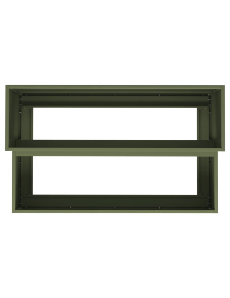 Fioriera 2-Tier 100x60x45 cm Verde Oliva Acciaio