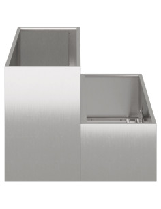 Vaso da giardino Argento 100 x 60 x 45 cm Acciaio inossidabile 2