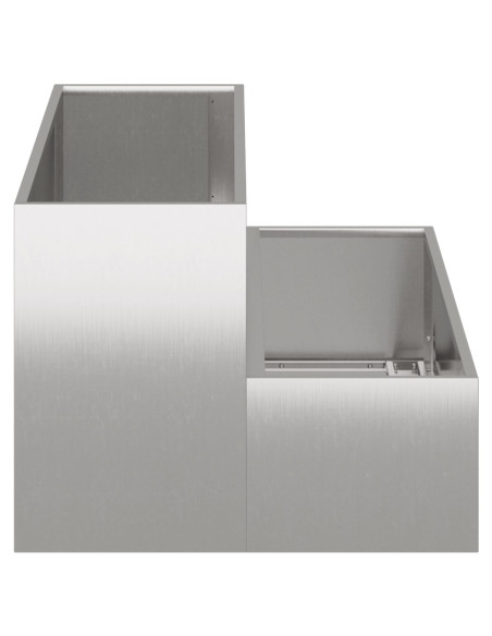 Fioriera da Giardino 2-Tier 100x60x45 cm Acciaio Inossidabile