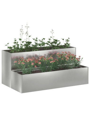 Vaso da giardino Argento 100 x 60 x 45 cm Acciaio zincato