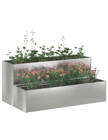 Vaso da giardino Argento 100 x 60 x 45 cm Acciaio zincato