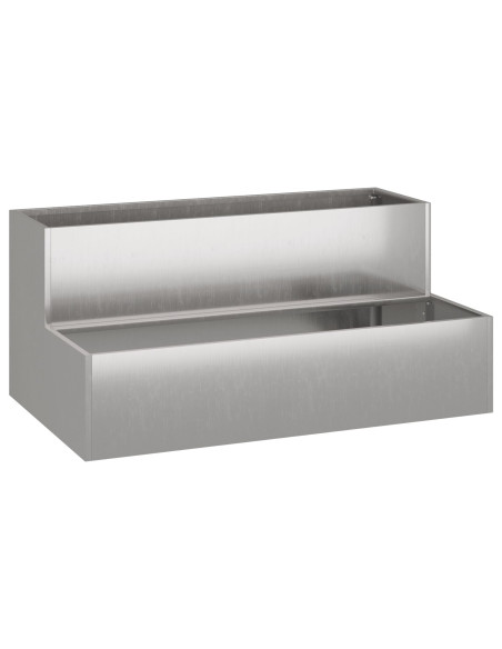 Vaso da Giardino a 2 Piani 100x60x45 cm in Acciaio Invecchiato