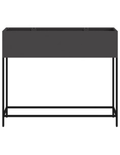 Vaso da Giardino Rialzato Nero 100 x 26 x 82 cm Acciaio 2