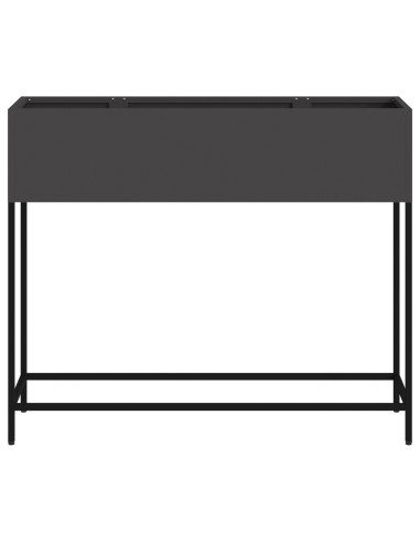 Vaso da Giardino Rialzato Nero 100 x 26 x 82 cm Acciaio